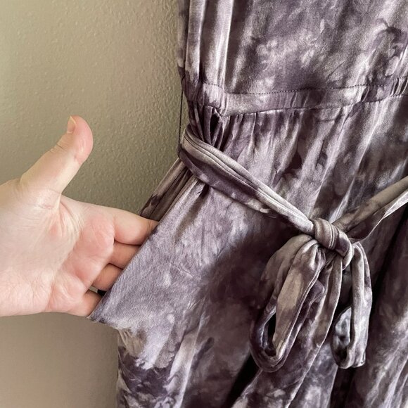 Torrid Sz 1X Soft Purple Tie Dye Belted Cropped Super Soft Culotte Jumpsuit NWT - Picture 8 of 16